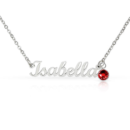 Personalized Birthstone Name Necklace for Women – Custom Elegant Pendant Gift