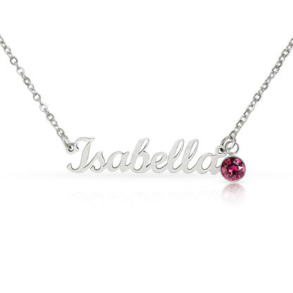 Personalized Birthstone Name Necklace for Women – Custom Elegant Pendant Gift