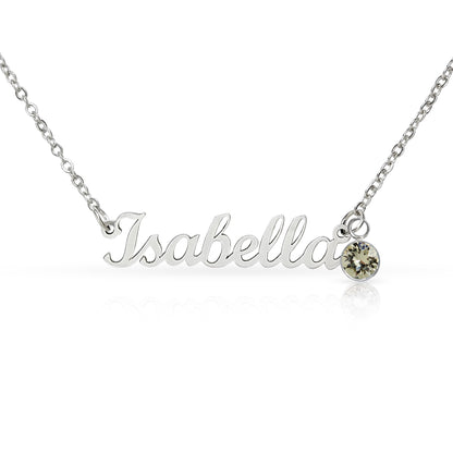 Personalized Birthstone Name Necklace for Women – Custom Elegant Pendant Gift