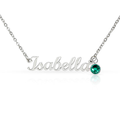 Personalized Birthstone Name Necklace for Women – Custom Elegant Pendant Gift