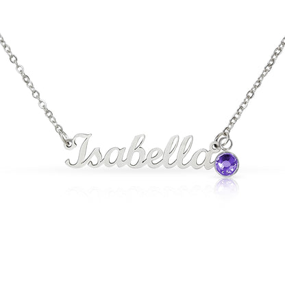 Personalized Birthstone Name Necklace for Women – Custom Elegant Pendant Gift