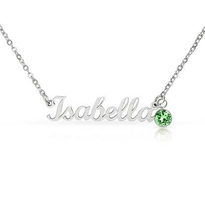 Personalized Birthstone Name Necklace for Women – Custom Elegant Pendant Gift