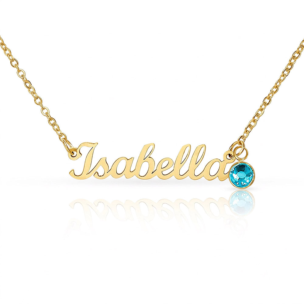 Personalized Birthstone Name Necklace for Women – Custom Elegant Pendant Gift