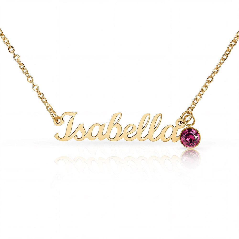 Personalized Birthstone Name Necklace for Women – Custom Elegant Pendant Gift