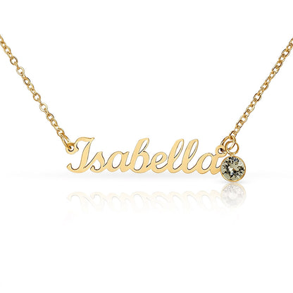 Personalized Birthstone Name Necklace for Women – Custom Elegant Pendant Gift