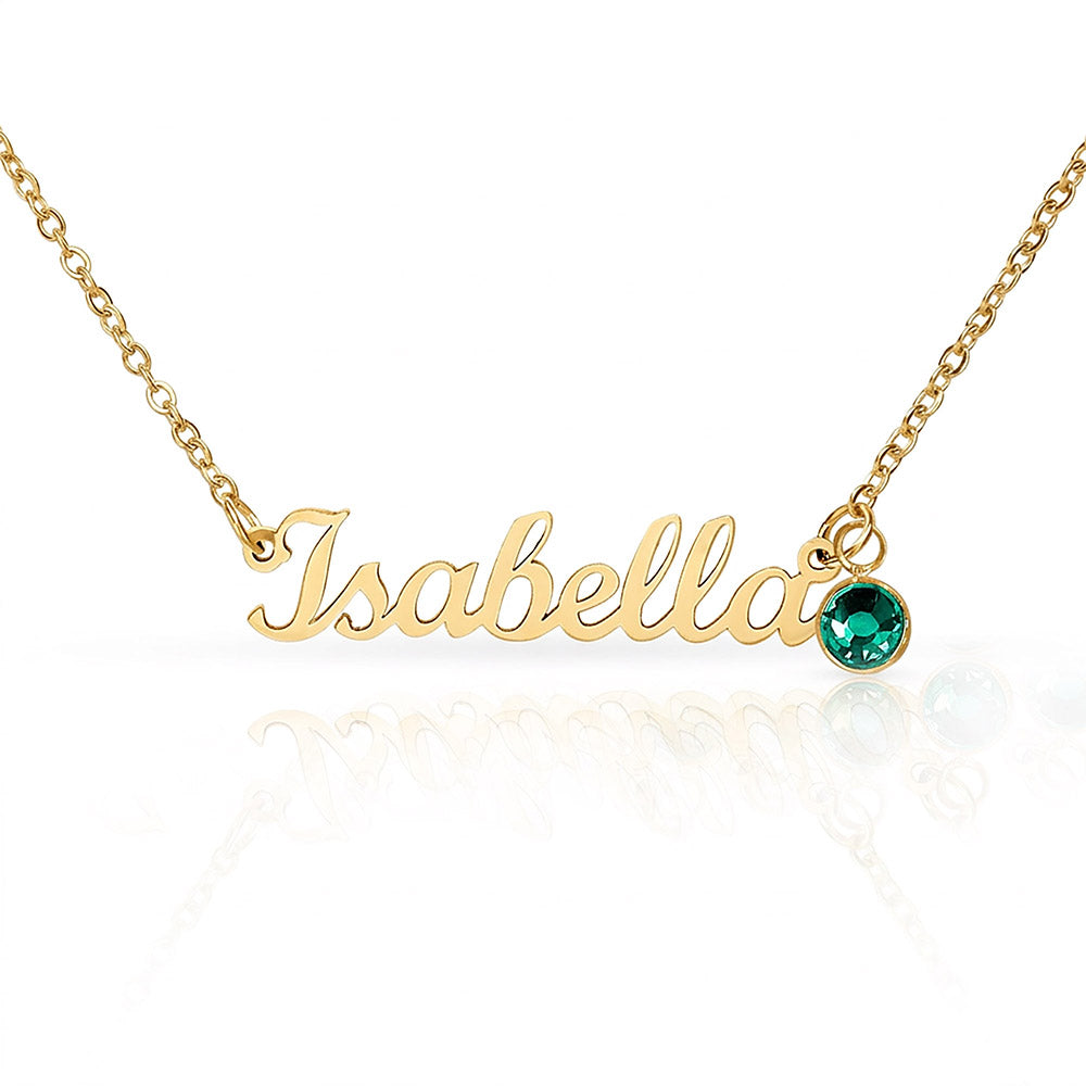 Personalized Birthstone Name Necklace for Women – Custom Elegant Pendant Gift