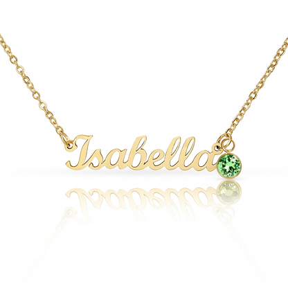 Personalized Birthstone Name Necklace for Women – Custom Elegant Pendant Gift