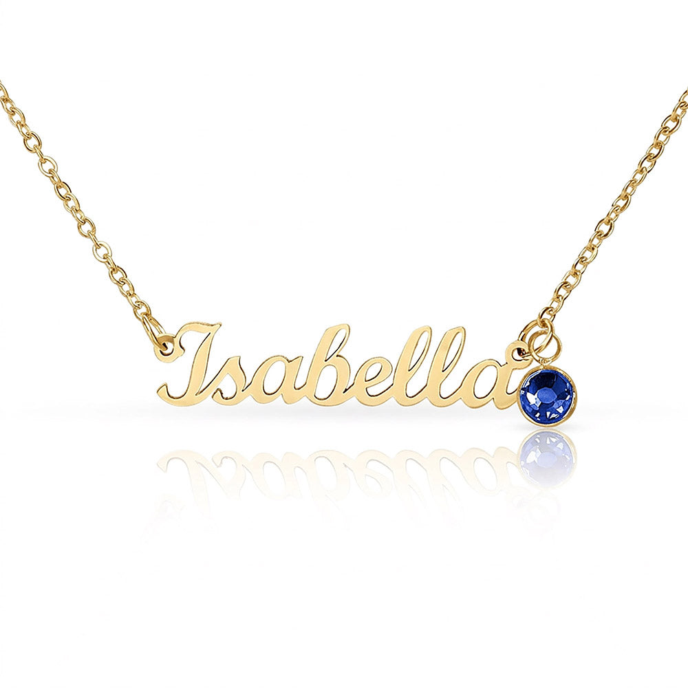 Personalized Birthstone Name Necklace for Women – Custom Elegant Pendant Gift