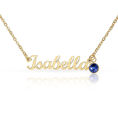 Personalized Birthstone Name Necklace for Women – Custom Elegant Pendant Gift