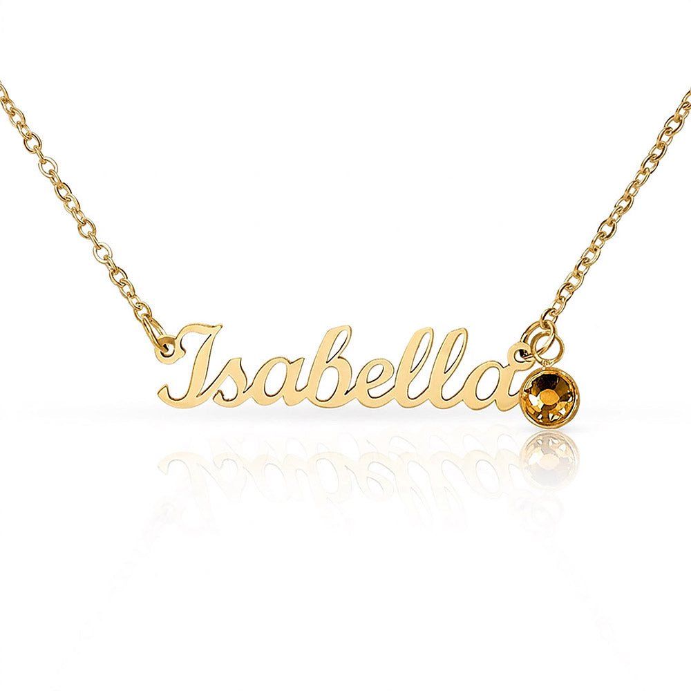 Personalized Birthstone Name Necklace for Women – Custom Elegant Pendant Gift