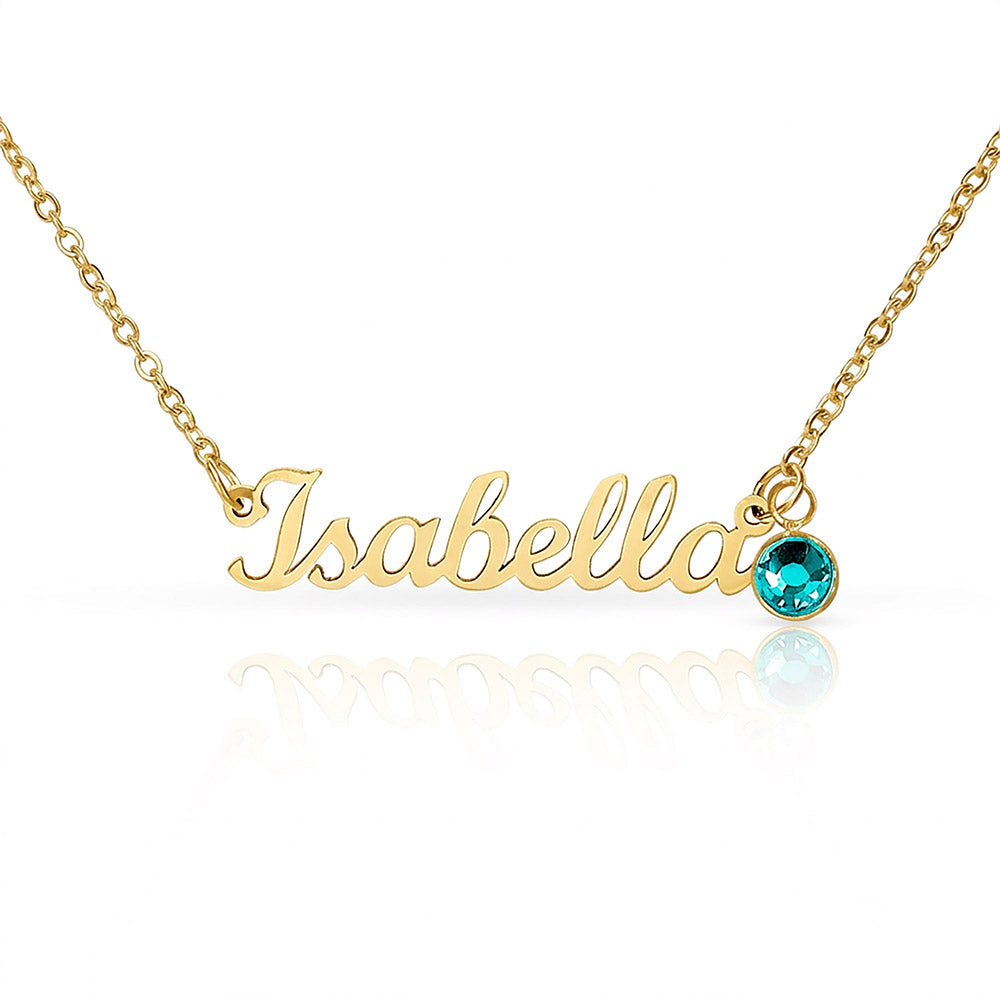 Personalized Birthstone Name Necklace for Women – Custom Elegant Pendant Gift