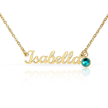 Personalized Birthstone Name Necklace for Women – Custom Elegant Pendant Gift