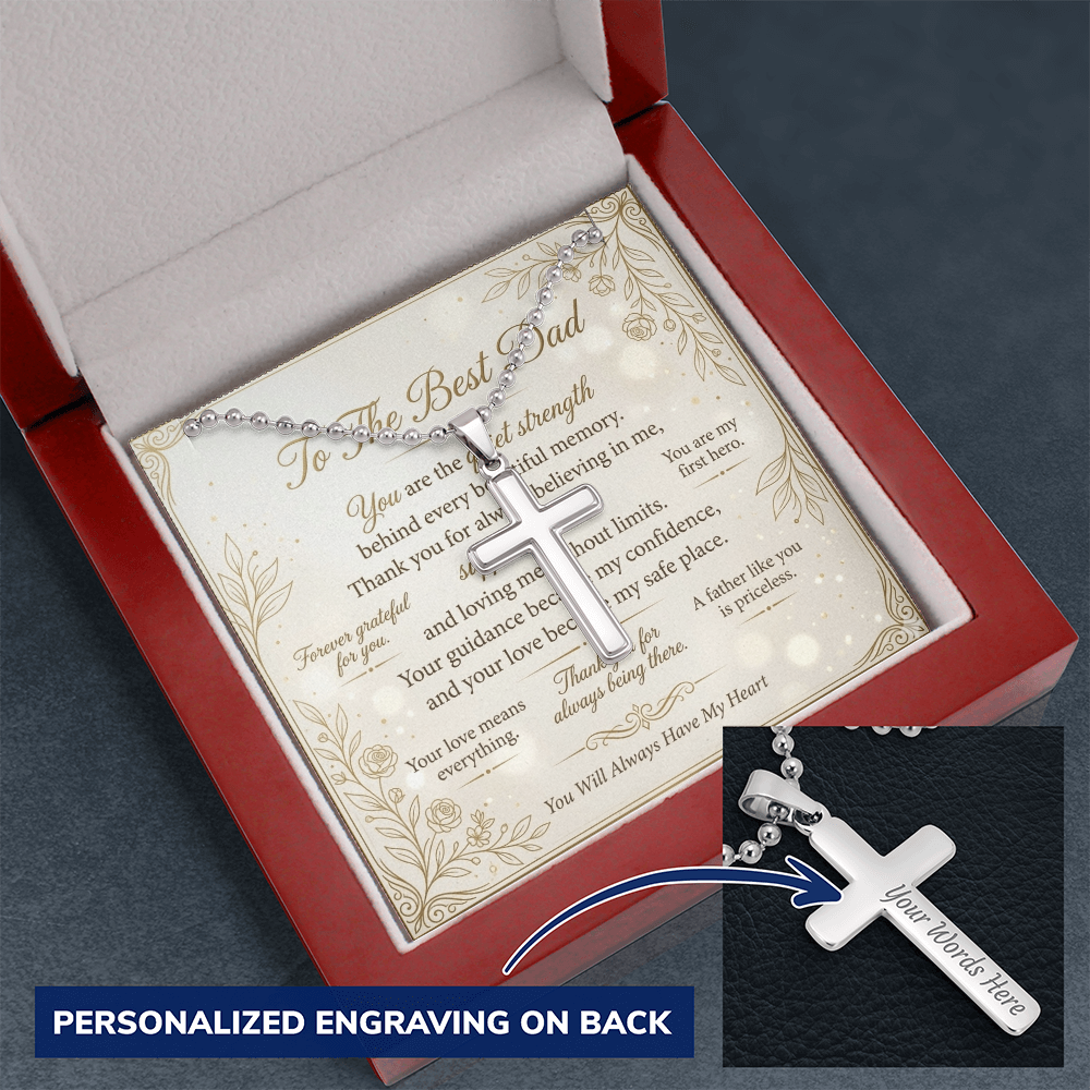 Personalized Christian Cross Necklace for Dad – Father’s Day Gift