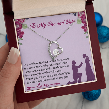 Forever Love Heart Necklace for Her – Elegant CZ Crystal Pendant Gift for Women