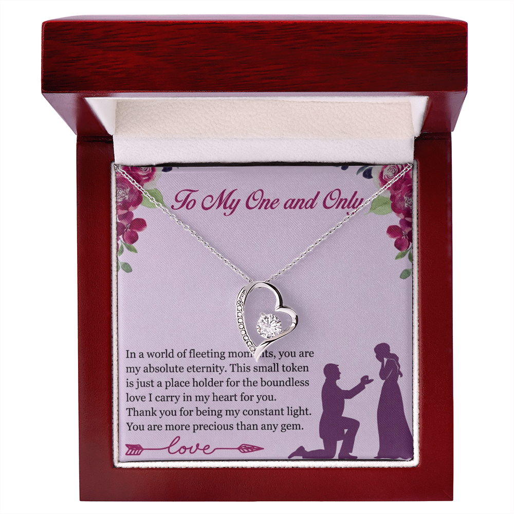 Forever Love Heart Necklace for Her – Elegant CZ Crystal Pendant Gift for Women