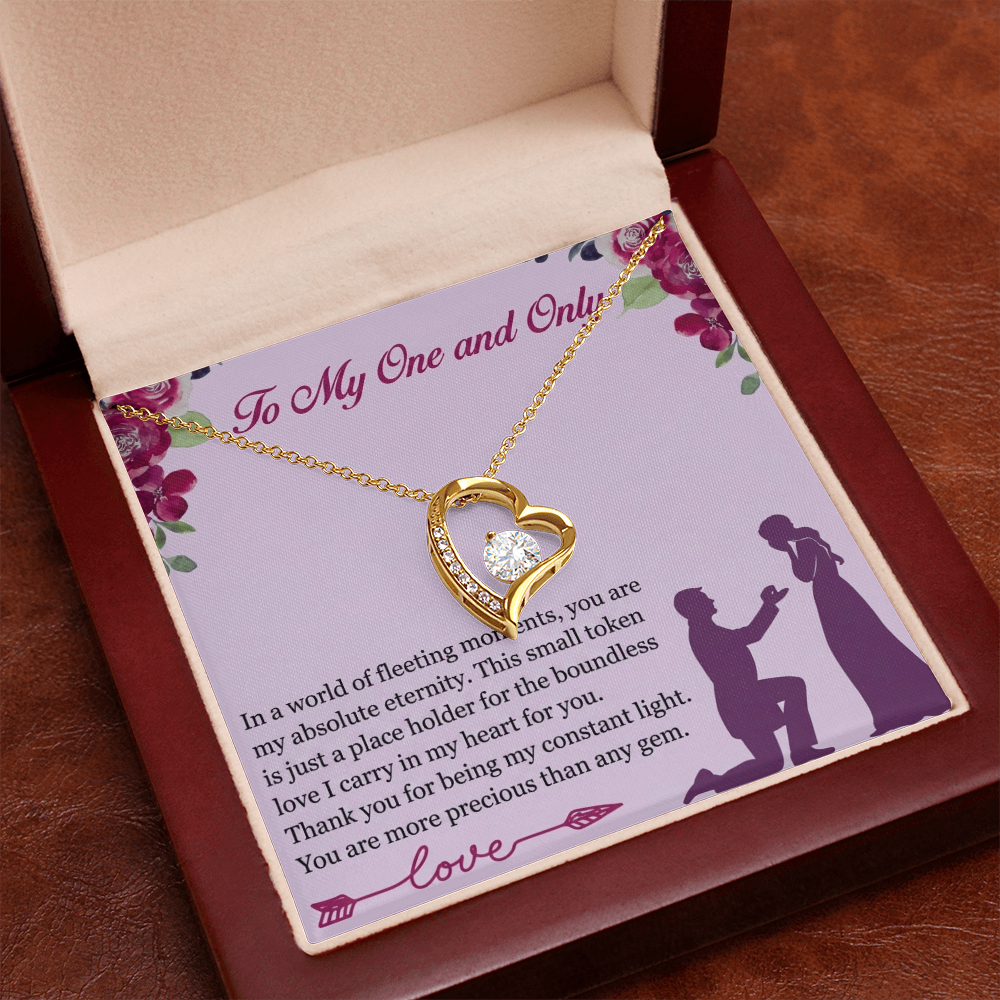 Forever Love Heart Necklace for Her – Elegant CZ Crystal Pendant Gift for Women