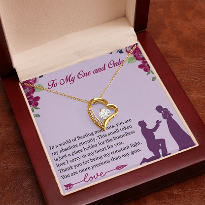 Forever Love Heart Necklace for Her – Elegant CZ Crystal Pendant Gift for Women