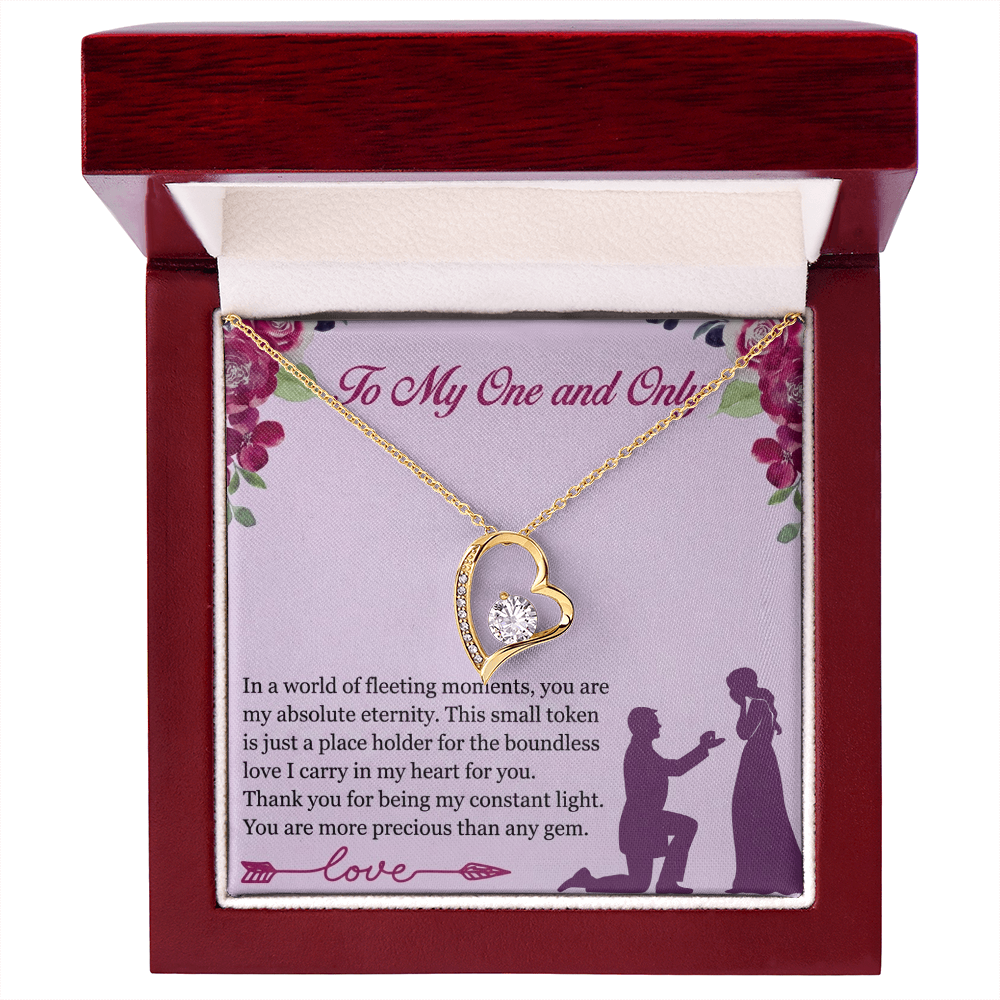 Forever Love Heart Necklace for Her – Elegant CZ Crystal Pendant Gift for Women