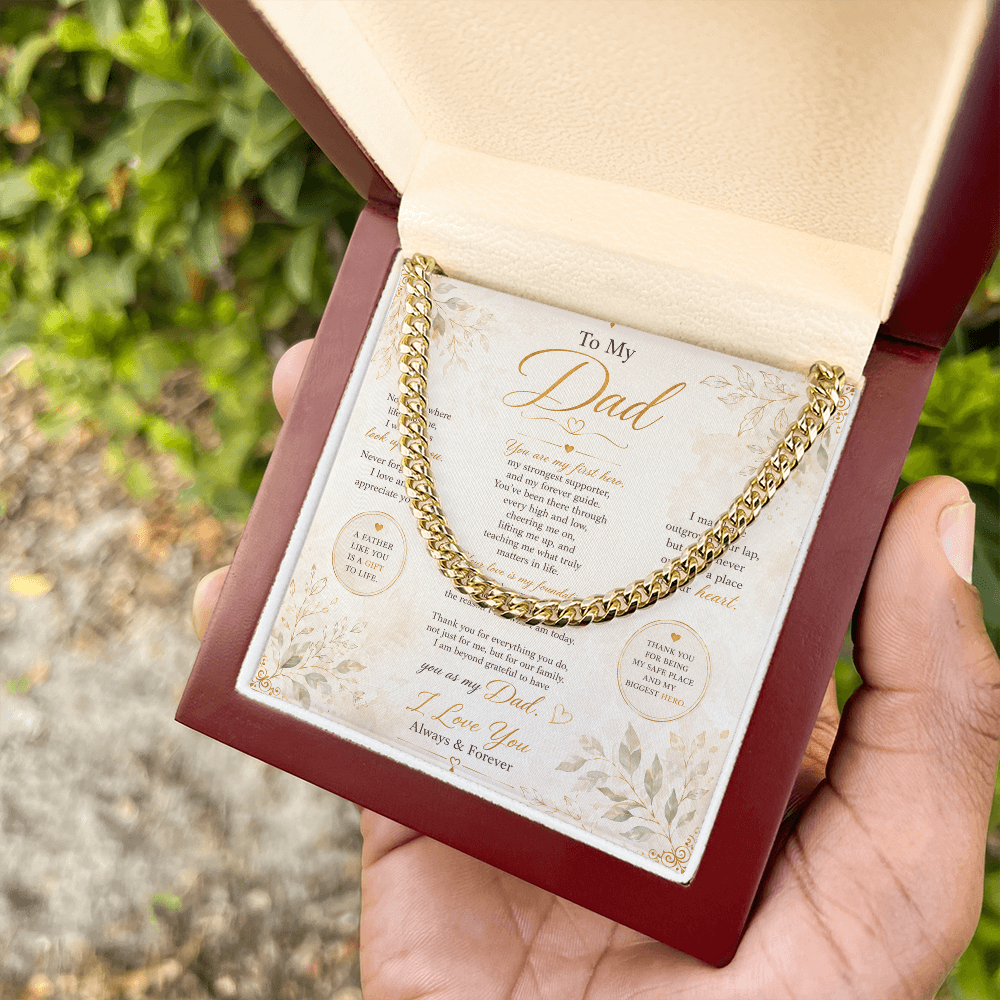 To My Dad Cuban Link Chain Necklace – Meaningful Father Gift