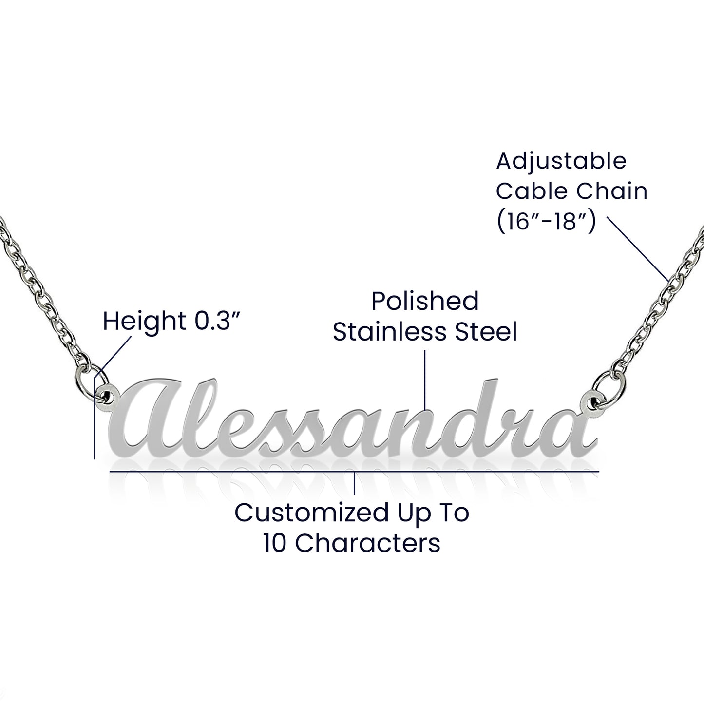 Personalized Custom Name Necklace for Women – Elegant Gold/Silver Pendant Jewelry Gift