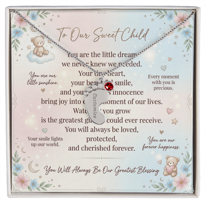 Personalized Baby Feet Necklace with Birthstone for Mom – Custom Engraved Mother Jewelry