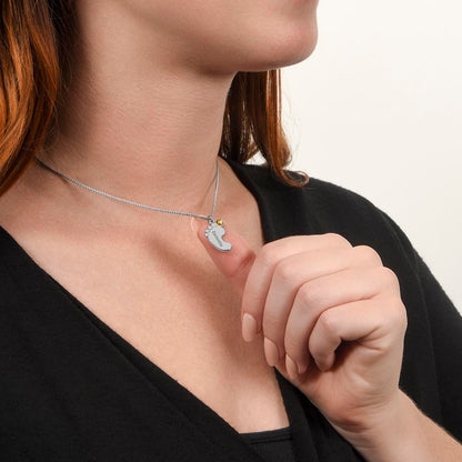 Personalized Baby Feet Necklace with Birthstone for Mom – Custom Engraved Mother Jewelry