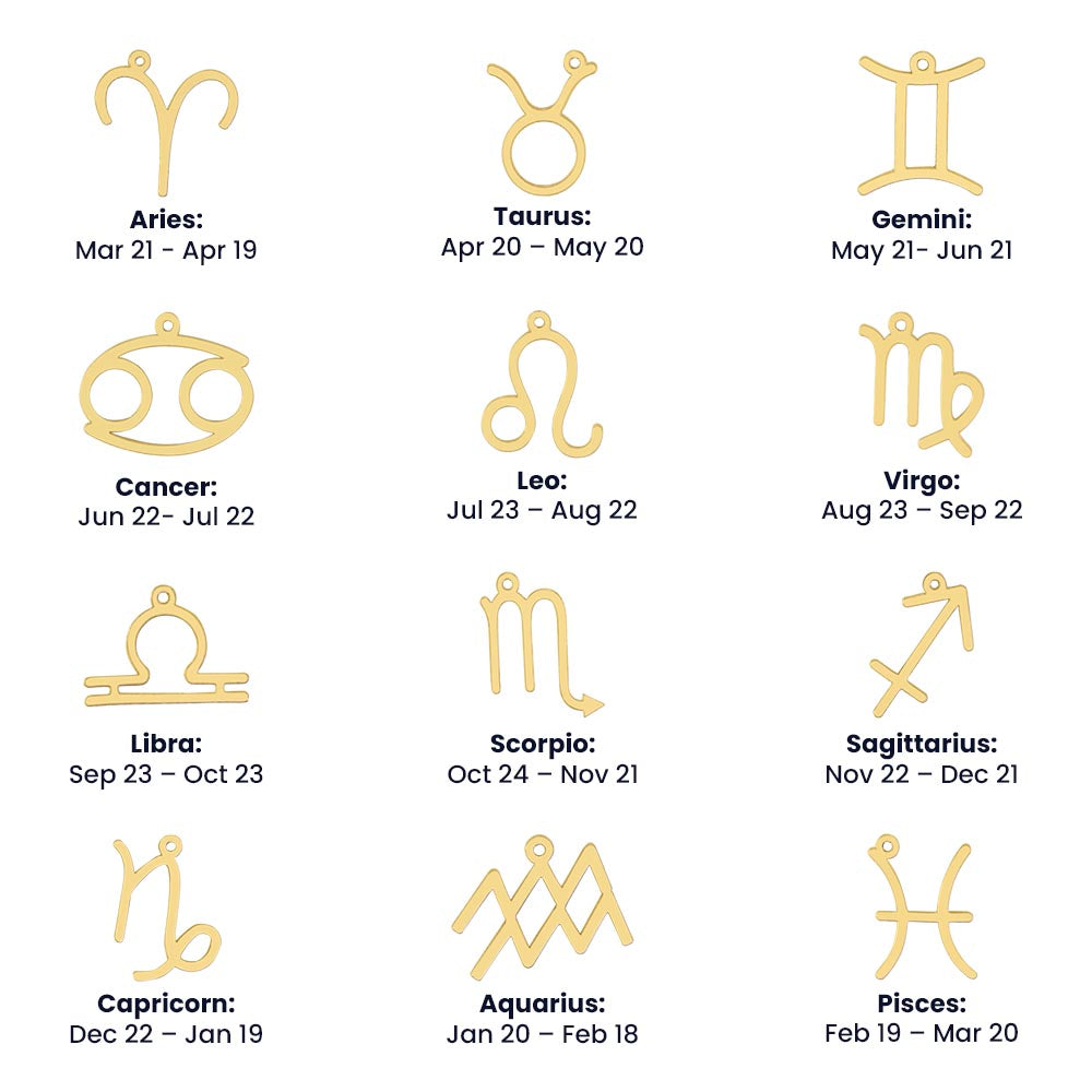Personalized Zodiac Symbol Necklace for Her – Astrology Pendant Gift for Women