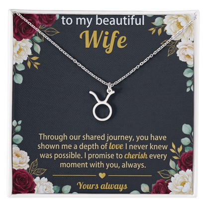 Personalized Zodiac Symbol Necklace for Her – Astrology Pendant Gift for Women