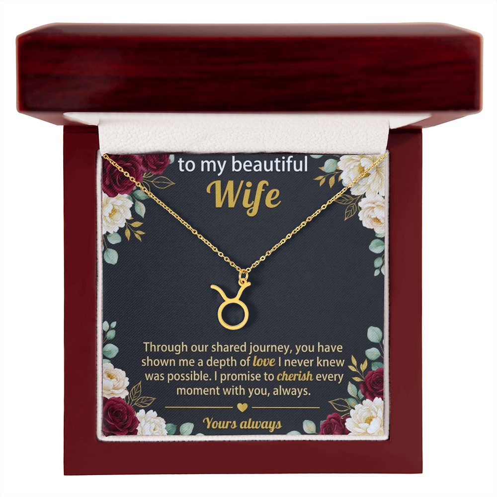 Personalized Zodiac Symbol Necklace for Her – Astrology Pendant Gift for Women