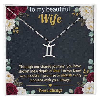 Personalized Zodiac Symbol Necklace for Her – Astrology Pendant Gift for Women