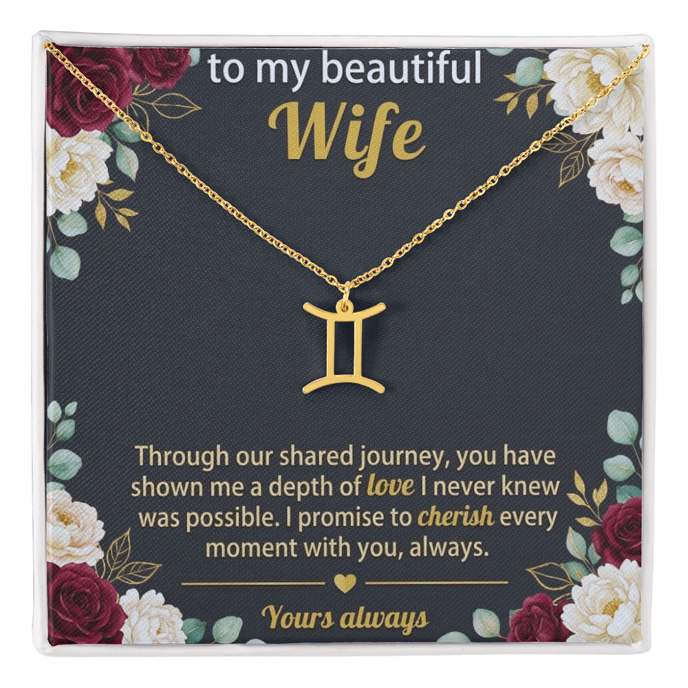 Personalized Zodiac Symbol Necklace for Her – Astrology Pendant Gift for Women