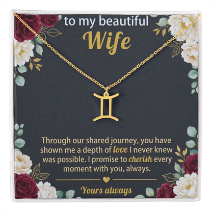 Personalized Zodiac Symbol Necklace for Her – Astrology Pendant Gift for Women