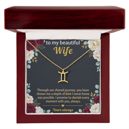Personalized Zodiac Symbol Necklace for Her – Astrology Pendant Gift for Women