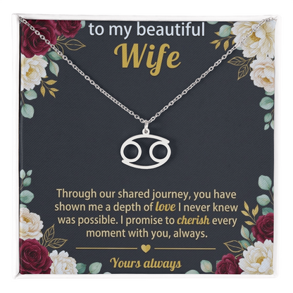 Personalized Zodiac Symbol Necklace for Her – Astrology Pendant Gift for Women