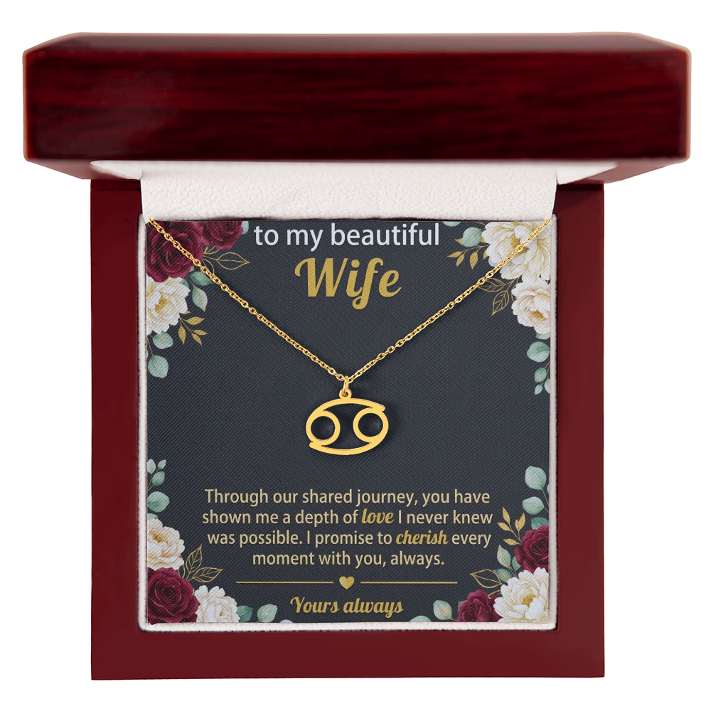 Personalized Zodiac Symbol Necklace for Her – Astrology Pendant Gift for Women