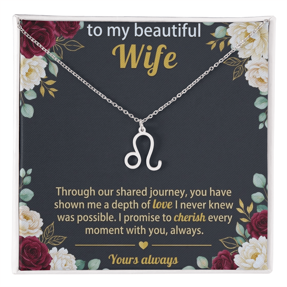 Personalized Zodiac Symbol Necklace for Her – Astrology Pendant Gift for Women