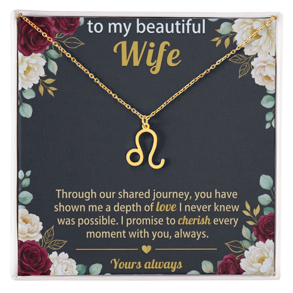 Personalized Zodiac Symbol Necklace for Her – Astrology Pendant Gift for Women