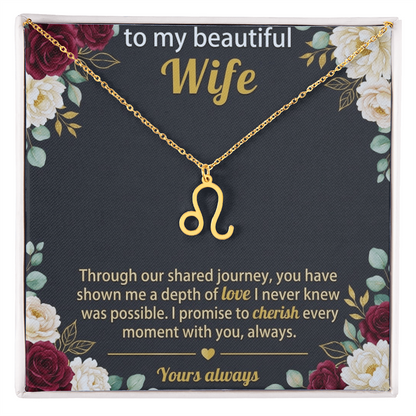 Personalized Zodiac Symbol Necklace for Her – Astrology Pendant Gift for Women