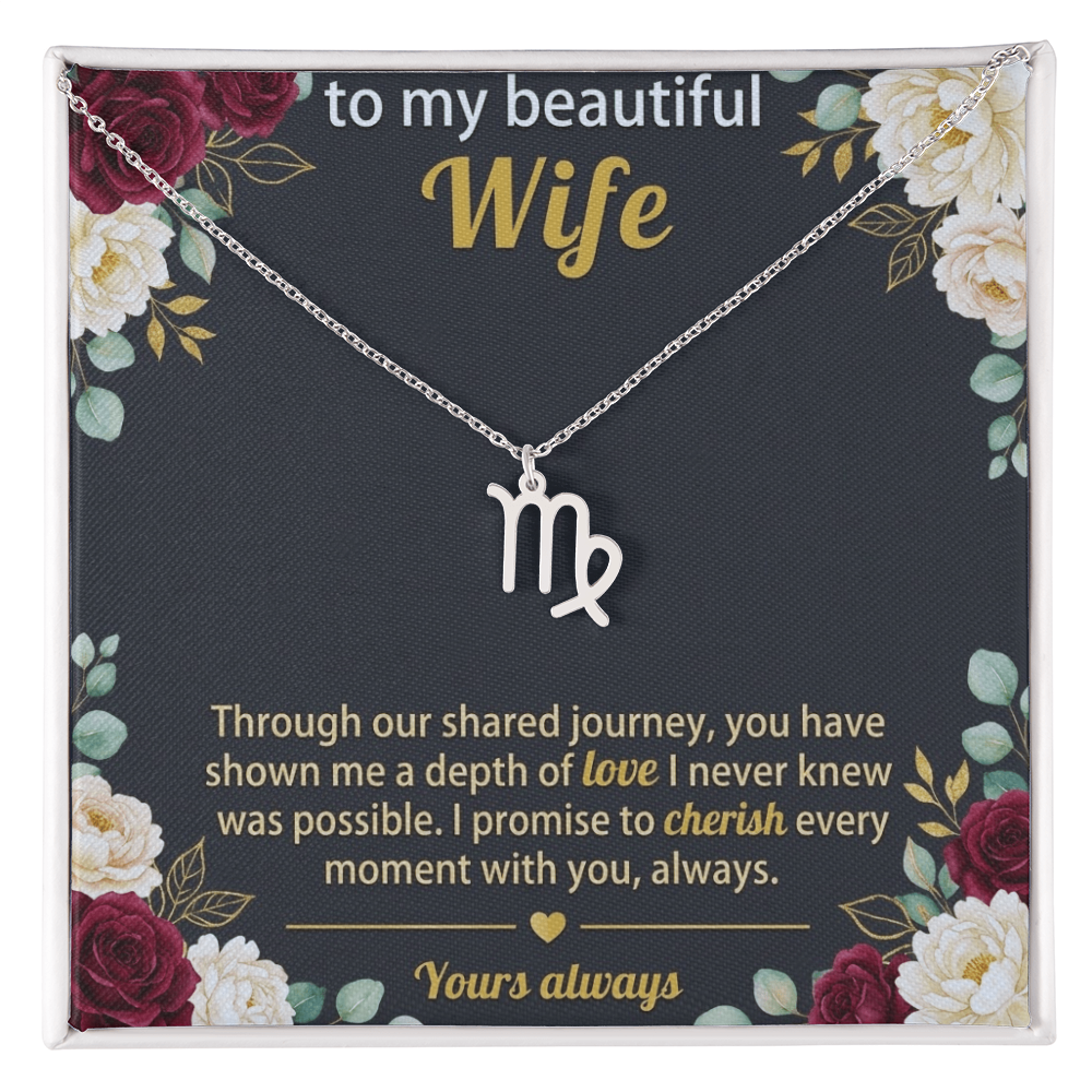 Personalized Zodiac Symbol Necklace for Her – Astrology Pendant Gift for Women