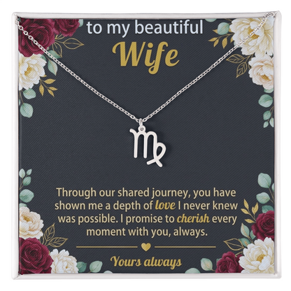 Personalized Zodiac Symbol Necklace for Her – Astrology Pendant Gift for Women