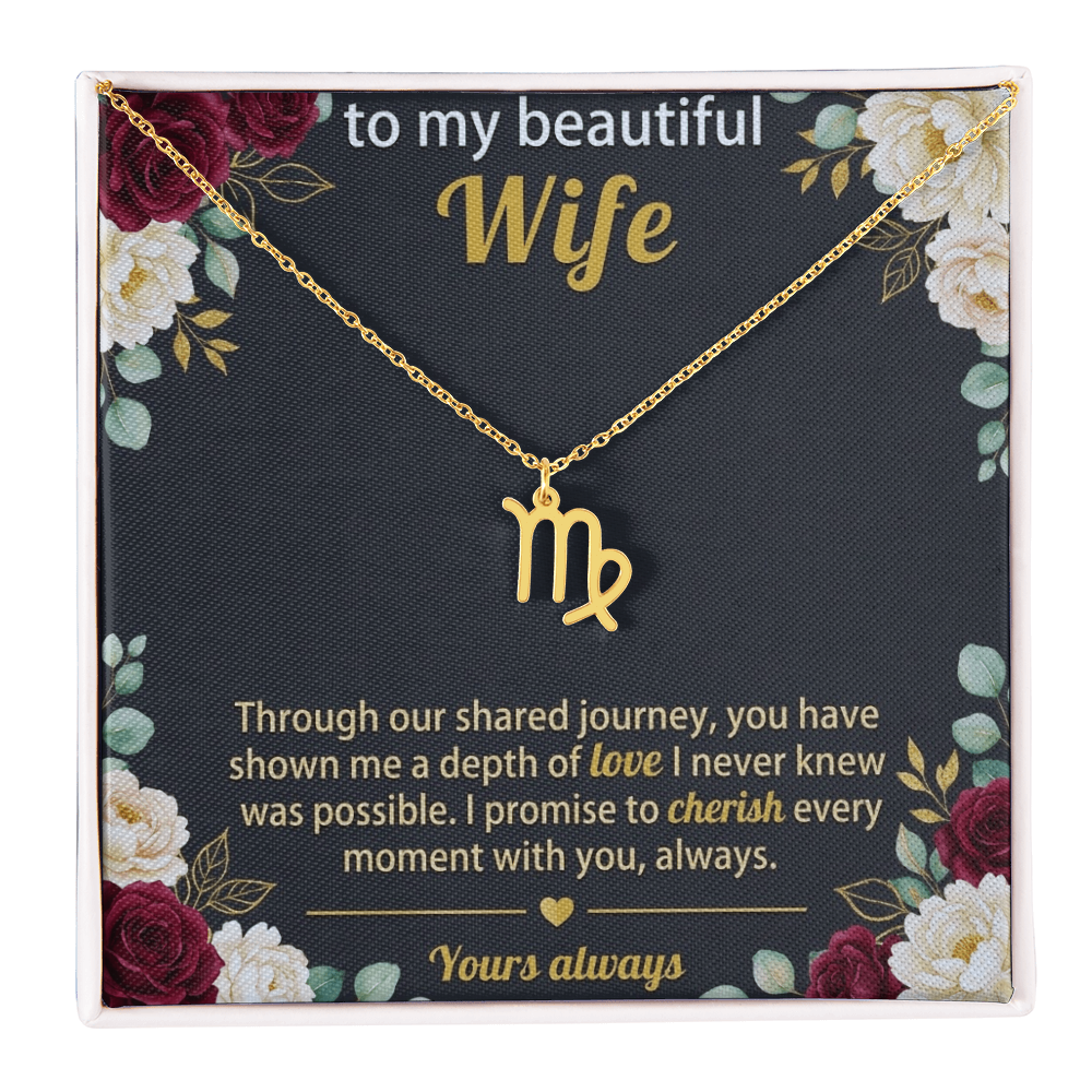 Personalized Zodiac Symbol Necklace for Her – Astrology Pendant Gift for Women