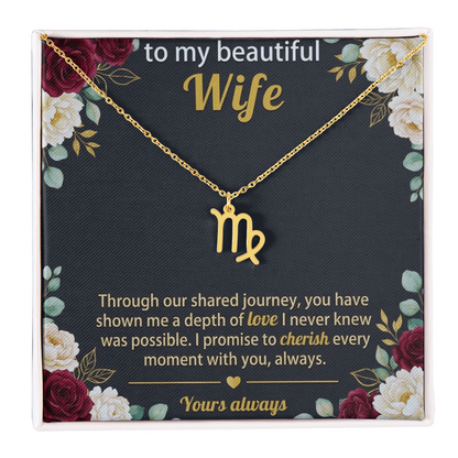 Personalized Zodiac Symbol Necklace for Her – Astrology Pendant Gift for Women