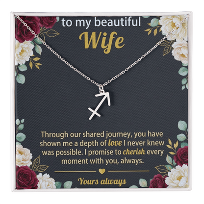 Personalized Zodiac Symbol Necklace for Her – Astrology Pendant Gift for Women