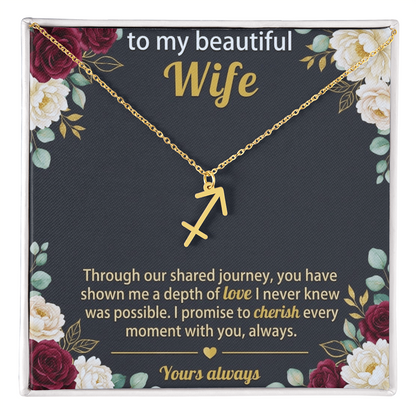 Personalized Zodiac Symbol Necklace for Her – Astrology Pendant Gift for Women