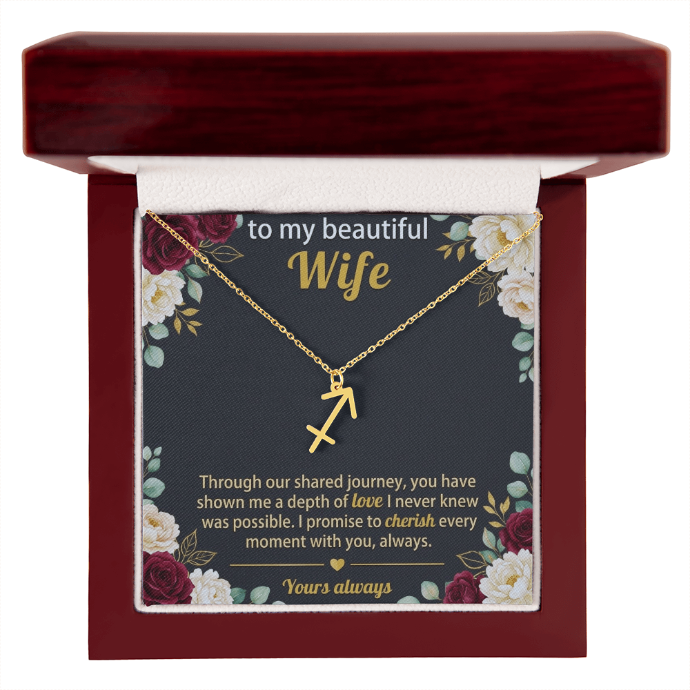 Personalized Zodiac Symbol Necklace for Her – Astrology Pendant Gift for Women