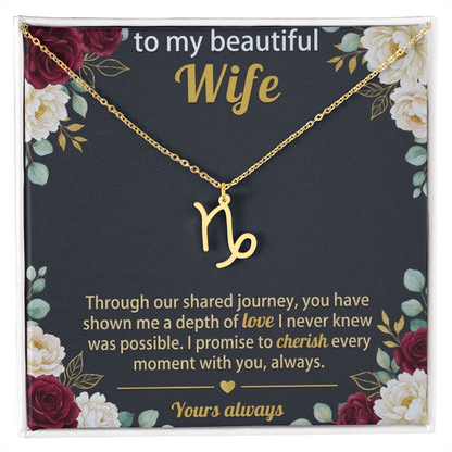 Personalized Zodiac Symbol Necklace for Her – Astrology Pendant Gift for Women