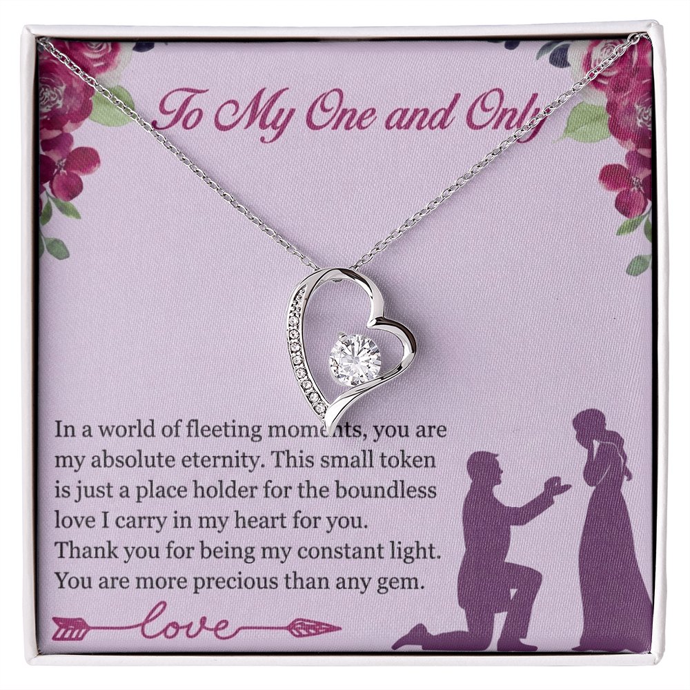 Forever Love Heart Necklace for Her – Elegant CZ Crystal Pendant Gift for Women