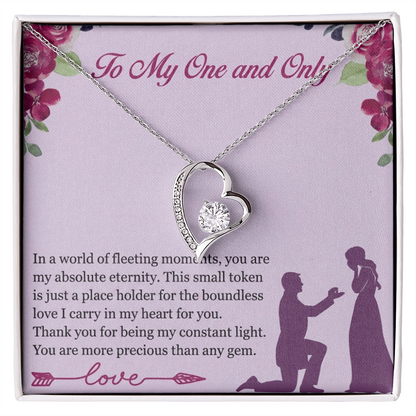 Forever Love Heart Necklace for Her – Elegant CZ Crystal Pendant Gift for Women