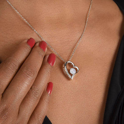 Forever Love Heart Necklace for Her – Elegant CZ Crystal Pendant Gift for Women