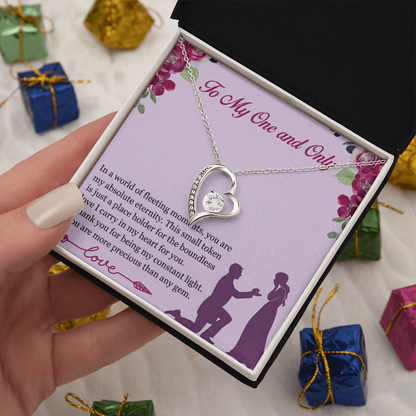 Forever Love Heart Necklace for Her – Elegant CZ Crystal Pendant Gift for Women